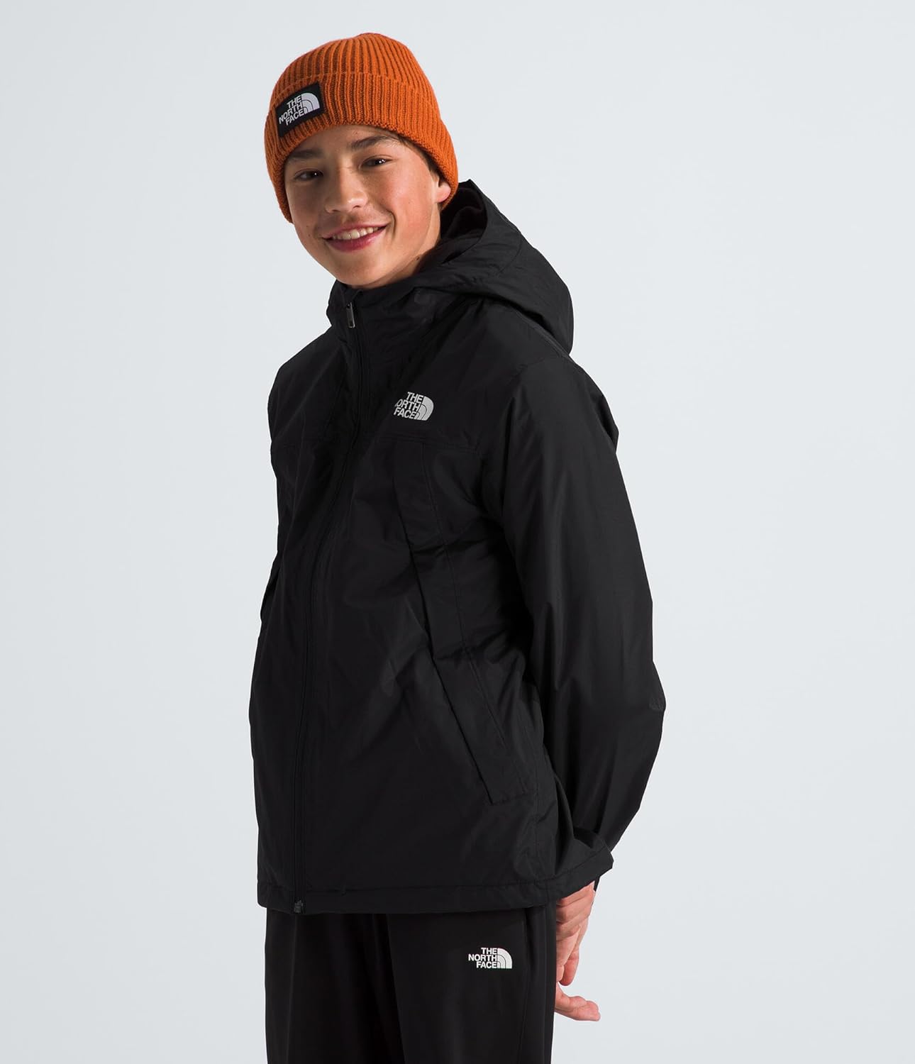 Куртка для подростков THE NORTH FACE Antora Triclimate | Водонепроницаемая внешняя оболочка, внутренний флисовый слой, регулируемый капюшон с дождевиками, Tnf Black — фото 2