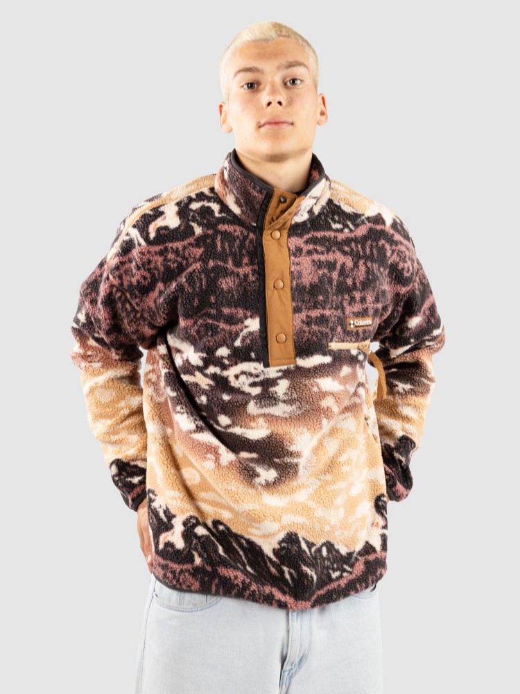 

Флисовый пуловер Columbia Helvetia II Printed Half Snap Fleece Half-Zip Fleece Pullover, camel brown sisters