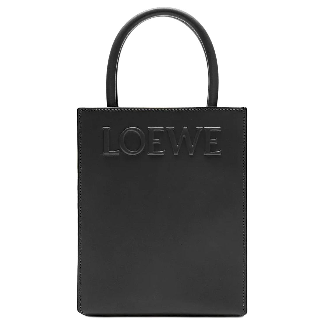

LOEWE Гладкая кожаная сумка для нот Сумка-шоппер Плечевая сумка Через плечо Женская черная сумка