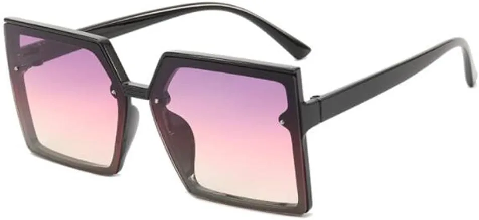 

Солнцезащитные очки Square Copy для женщин и мужчин, крупная оправа, защита от УФ-излучения (ярко-черный, фиолетовый, нижняя часть пудровая) Weloveushop, Purple