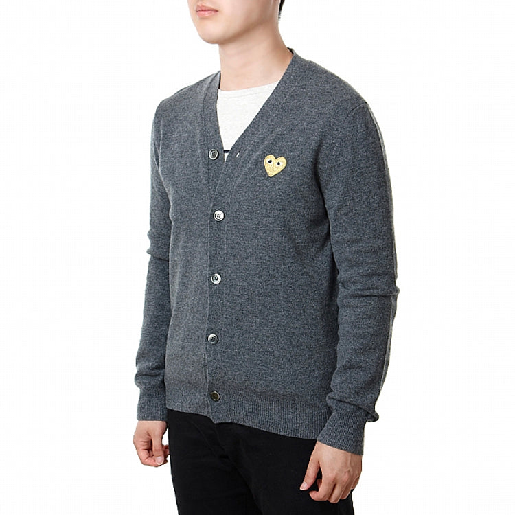 Кардиган COMME des GARCONS PLAY Kint Cardigan Gold Emblem 'Grey' AZ-N050-051-3, серый — фото 4