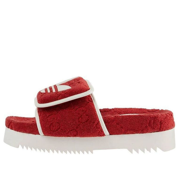 Сандалии x adidas gg platform sandal 'red cotton sponge' Gucci, красный