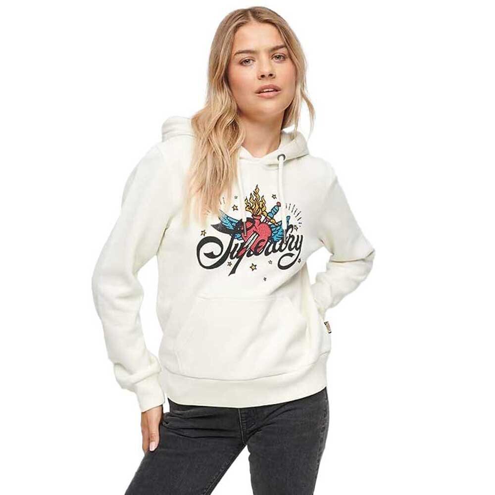 

Худи Superdry Tattoo Script Graphic, бежевый