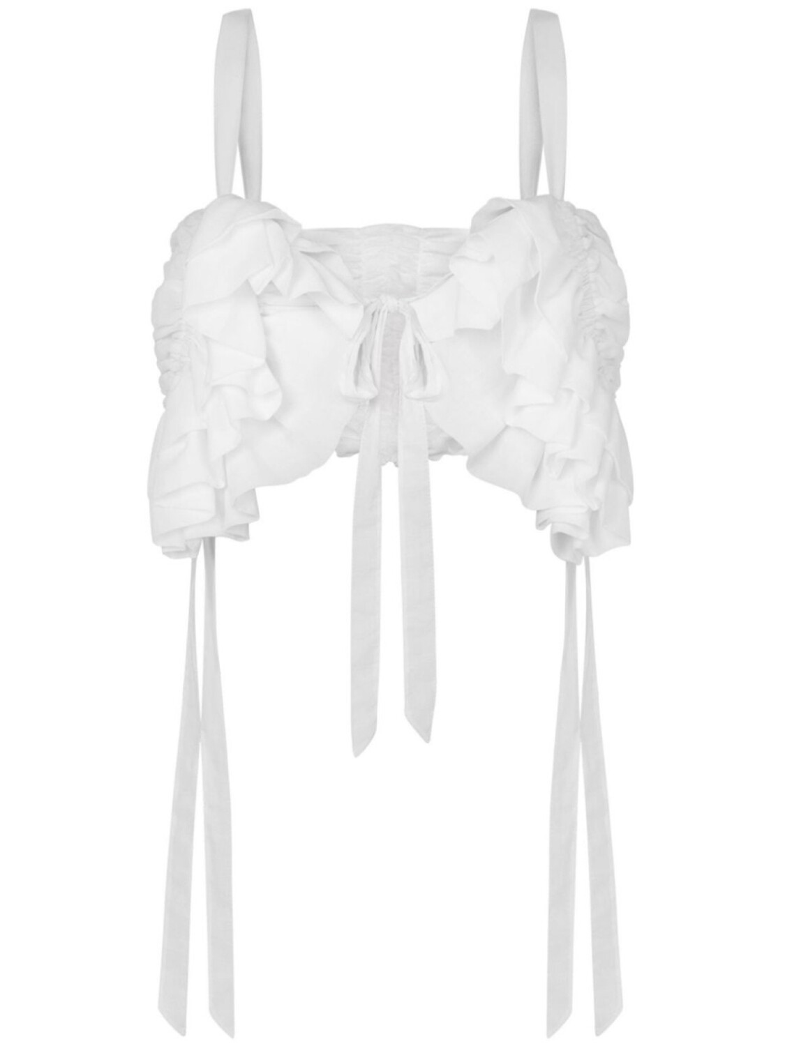 

Moschino укороченный топ с оборками, белый