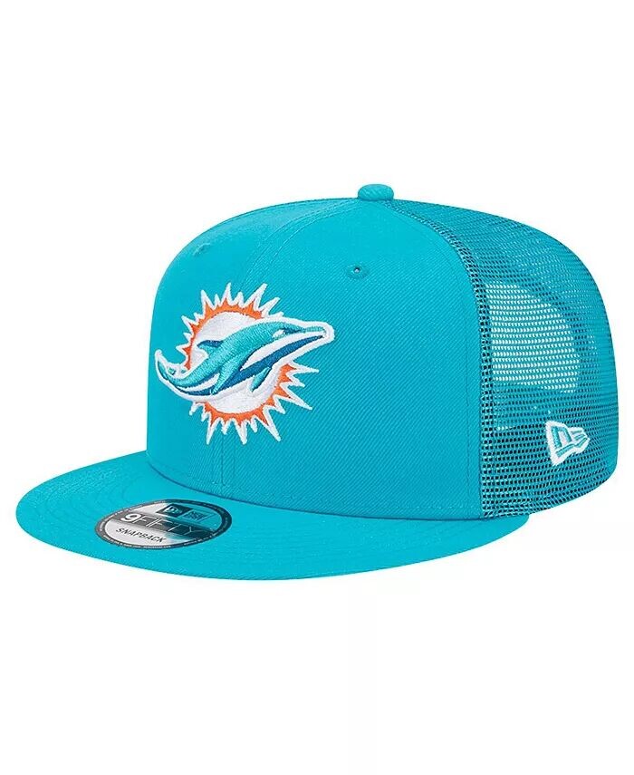 

Мужская кепка Snapback Aqua Miami Dolphins Main Trucker 9FIFTY New Era, синий