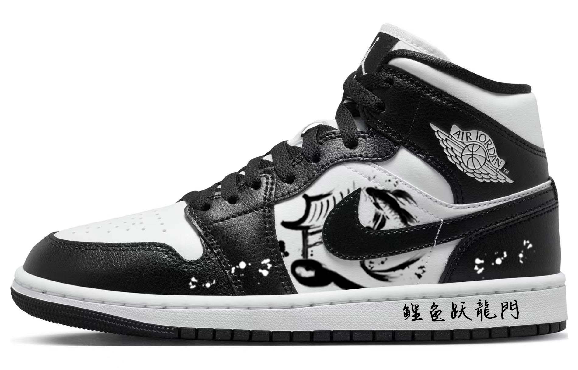 

Кроссовки Air Jordan 1 Vintage Basketball Shoes Women's High-top Black/white, черный