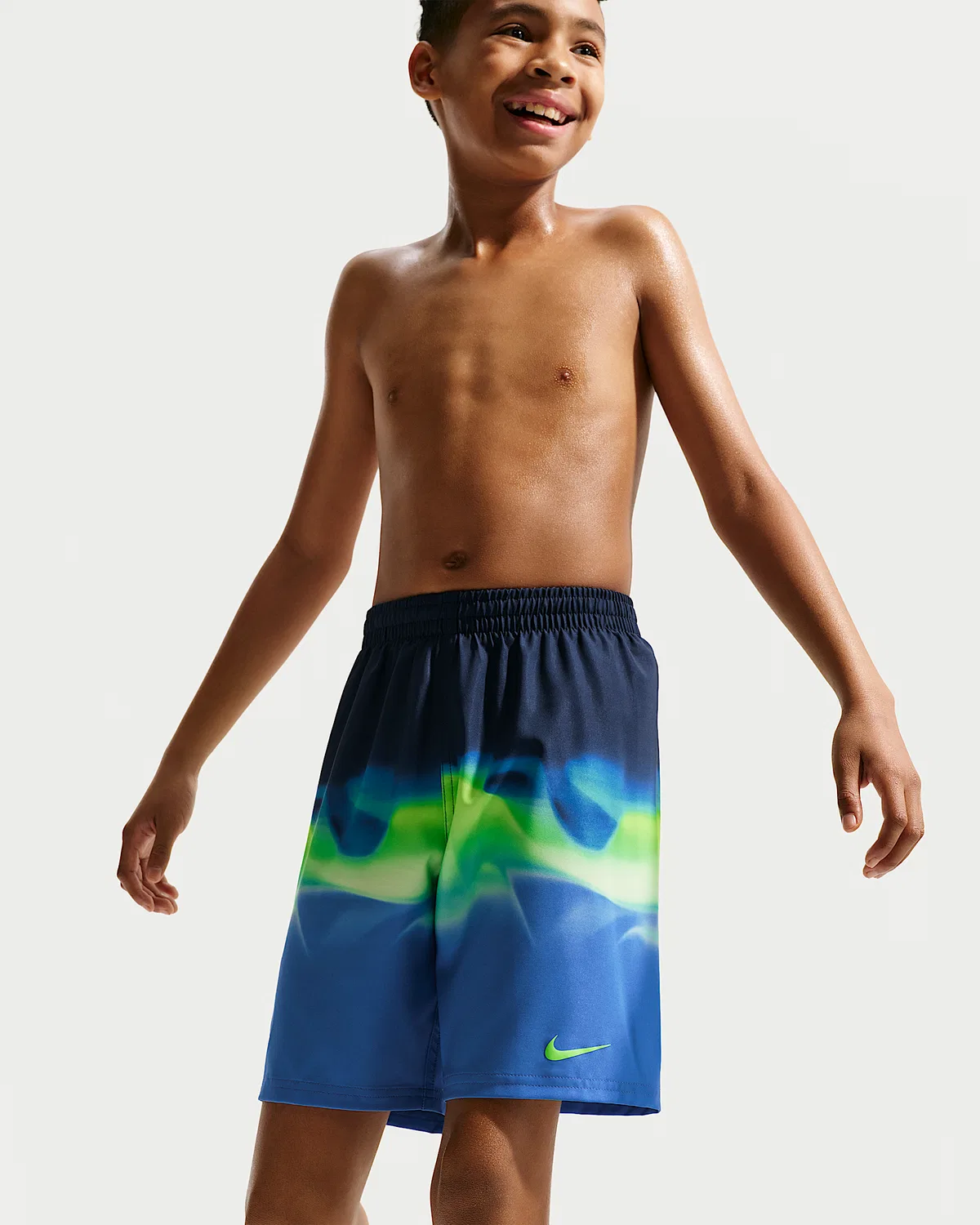 Детские (мальчиковые) плавки Nike Swim Breaker 7" с боксерской подкладкой, Blue Crystal — фото 4