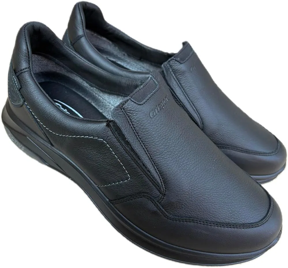 Мужские зимние мокасины Grisport City Moccasins из кожи без шнурков, водонепроницаемые, с нескользящей подошвой Gritex Active Bottom, Black Avon