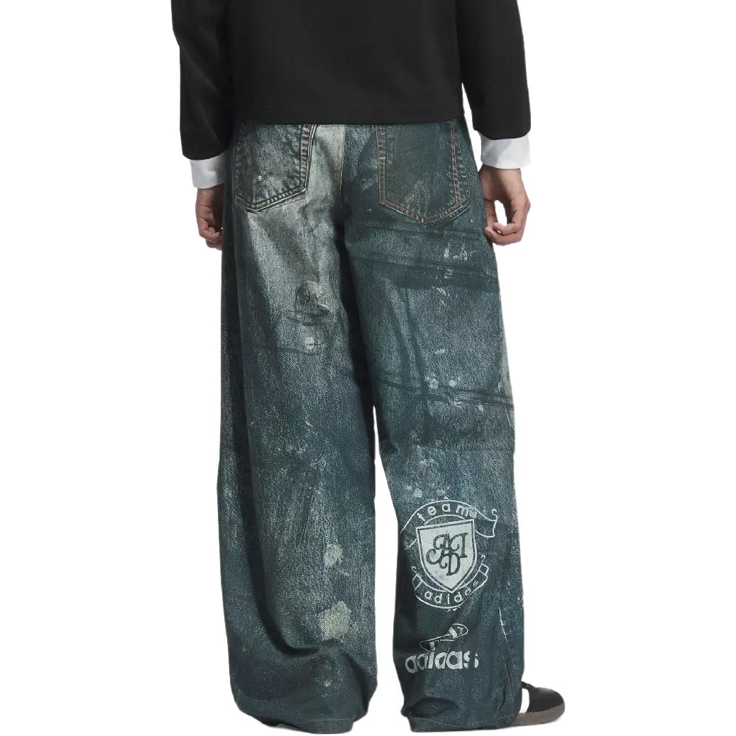 Adidas Originals Джинсы FW25 TEAM PRINT DENIM TROUSERS мужские деним синий — фото 4