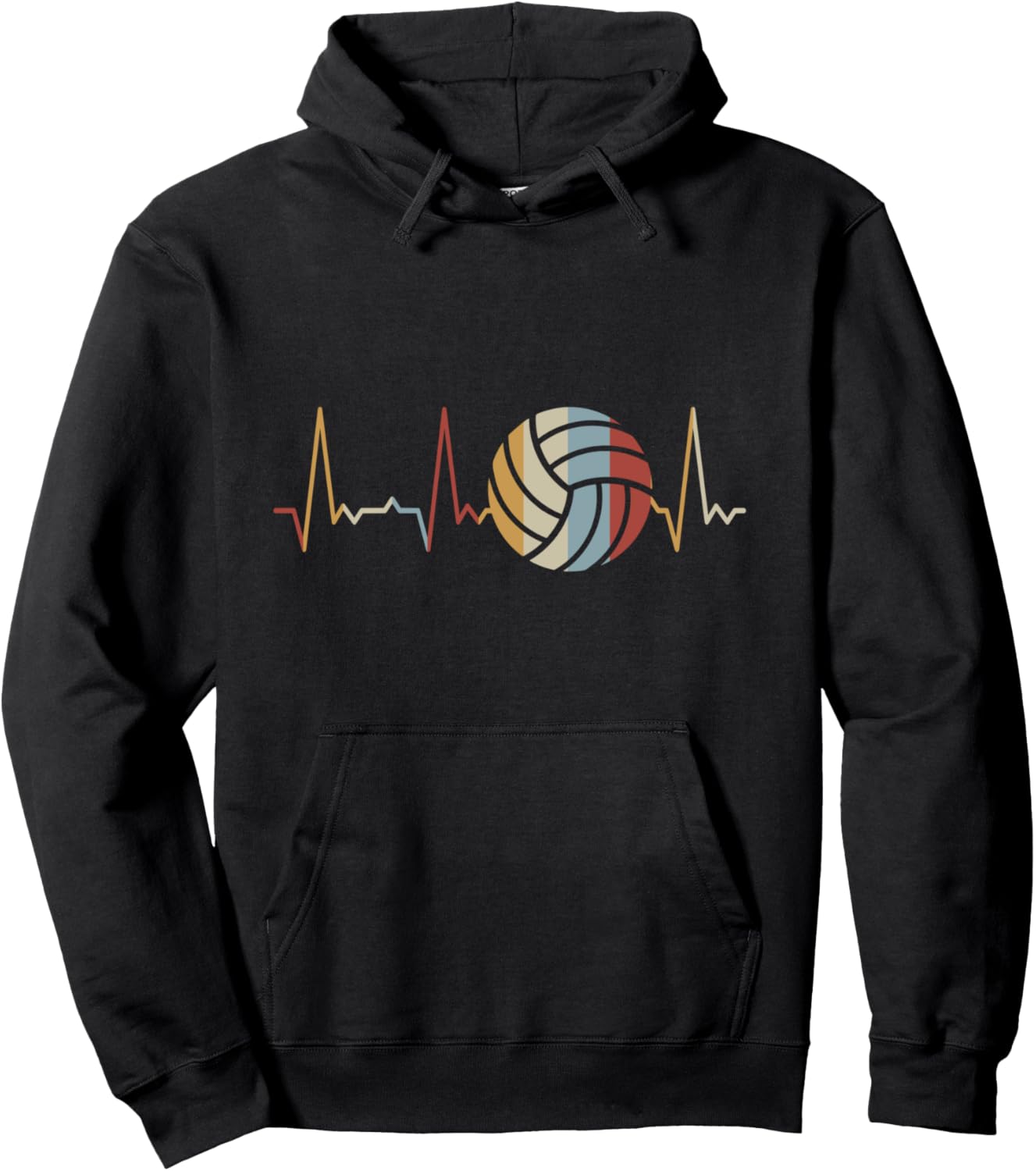 

Толстовка с капюшоном Heartbeat для волейбола, черная Heartbeat Graphic Gifts For Women, Men, And Kids