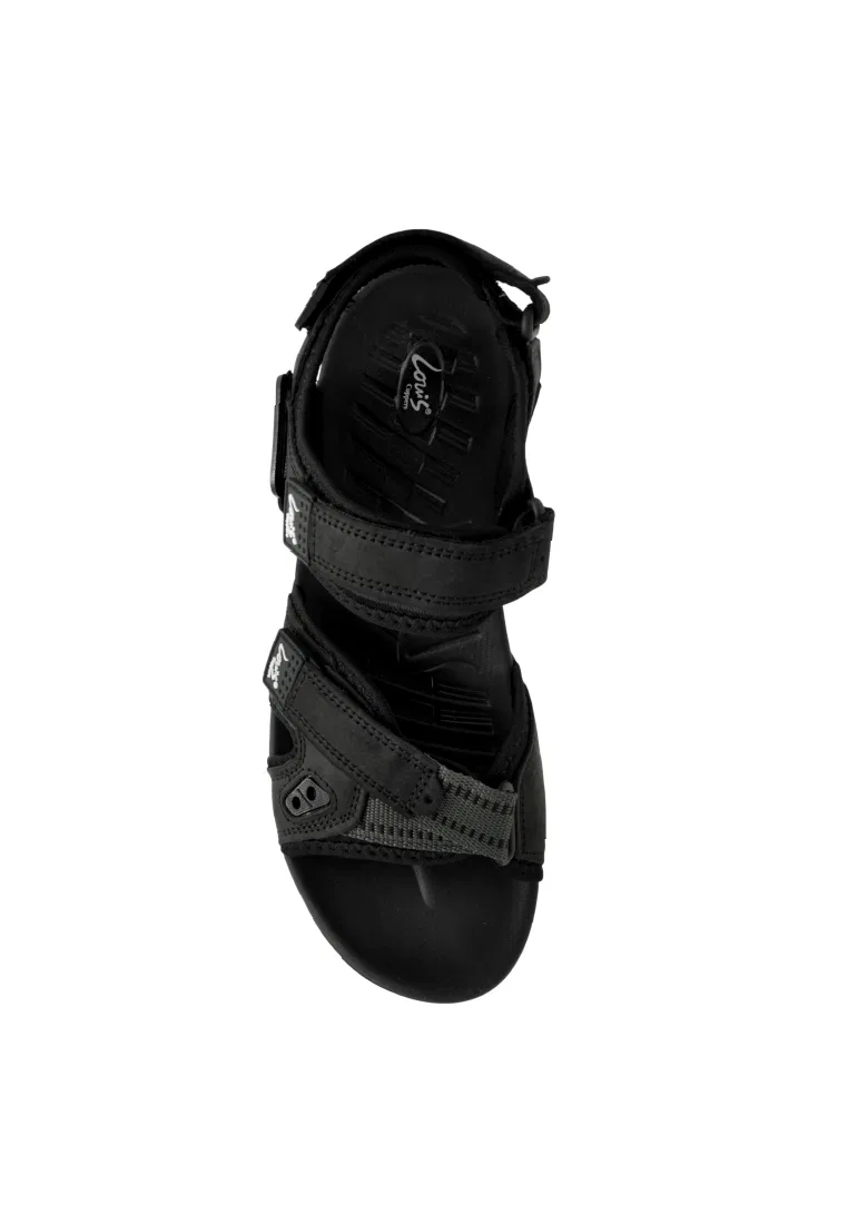 Мужские сандалии slip-on, искусственная кожа, классические повседневные, модель 250441265 Louis Cuppers, черный — фото 4