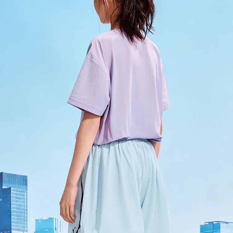 Детская футболка с круглым вырезом PUMA, Pink Purple 70002 — фото 4