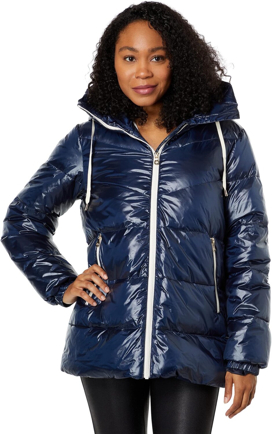 

Толстовка Kate Spade New York Hooded Zip Front Down, цвет Midnight Navy