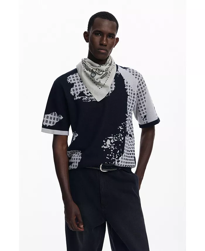 

Мужская футболка с принтом жаккард Desigual, черный