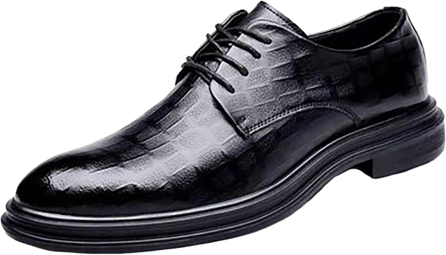 Туфли Mens Smart Shoes, Men's Business Dress, Casual Shoes, British Lace, Solid Leather Shoes, Non-Slip Shoes for Men, Work Generic, Black