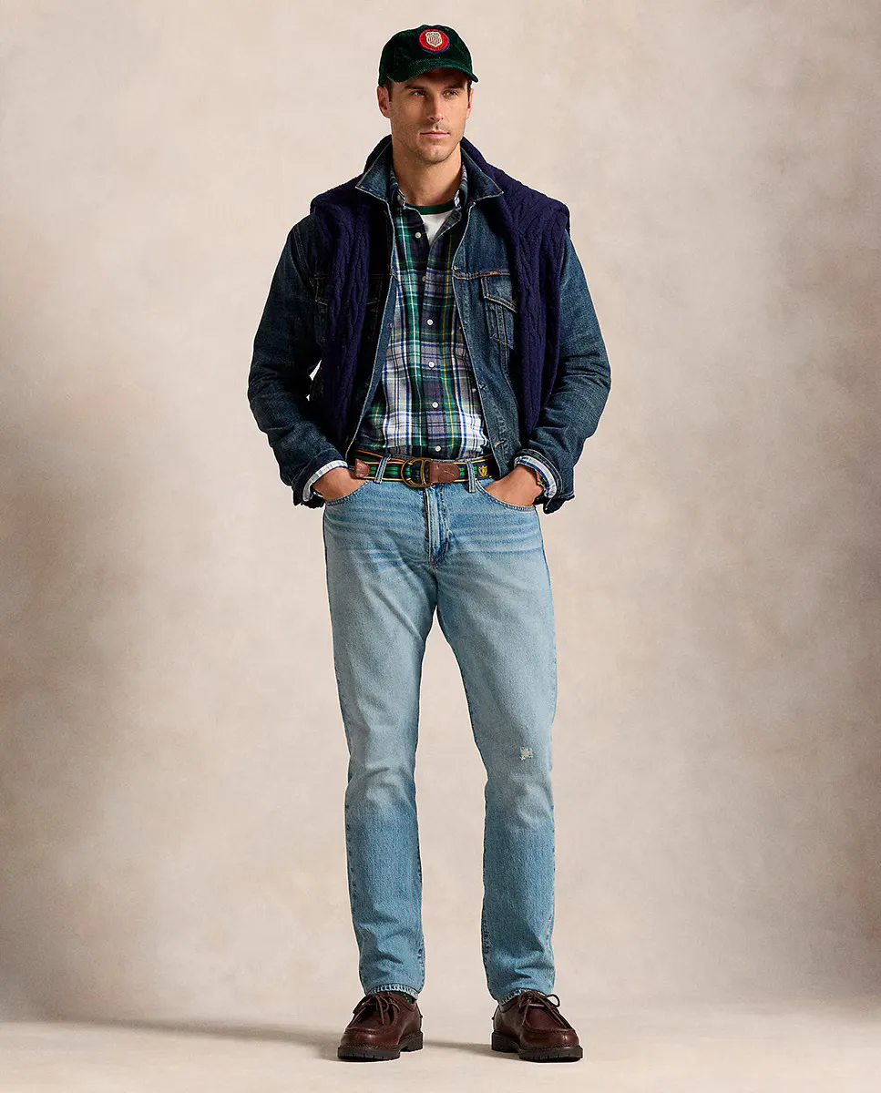 

Приталенные мужские джинсы Parkside больших размеров Polo Ralph Lauren, синий