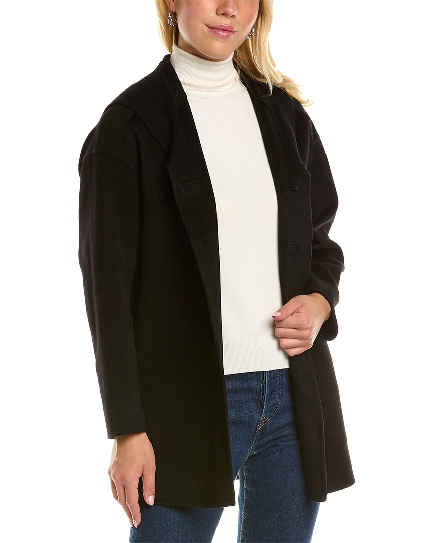 

Пальто с капюшоном Forte Cashmere из смеси шерсти и кашемира, черный