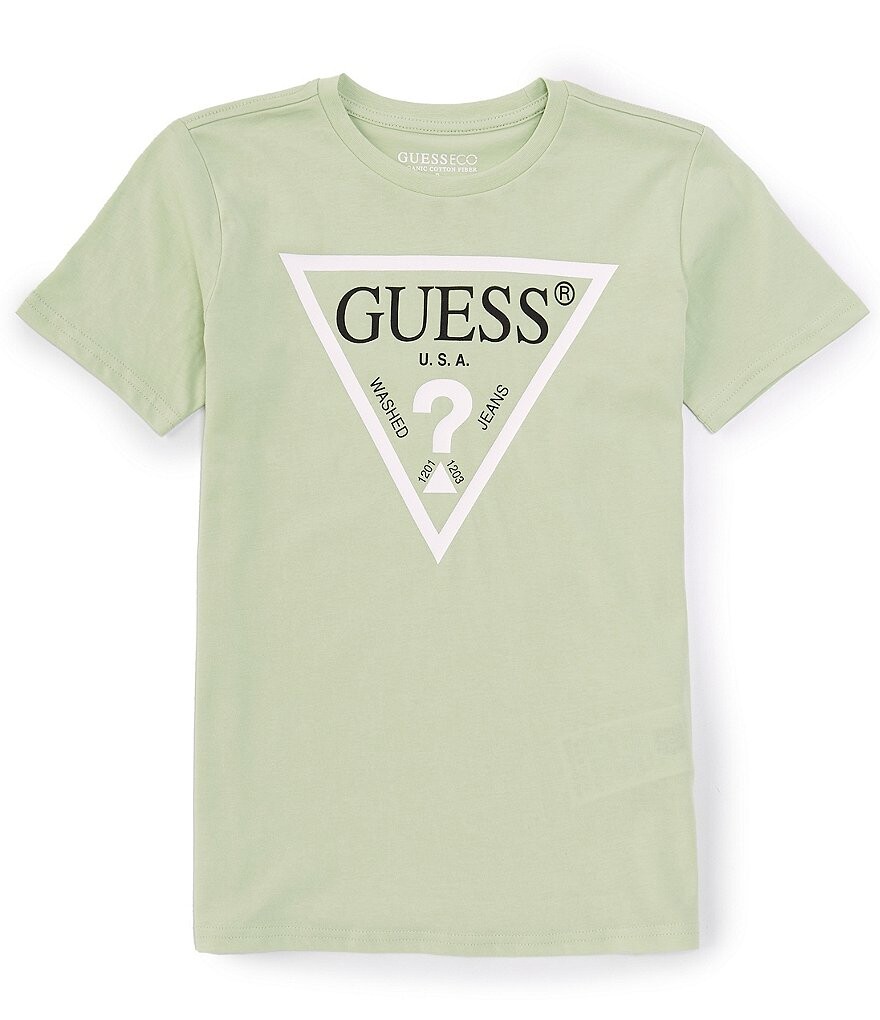 

Футболка Guess с треугольным рисунком Guess для больших мальчиков 8–18 лет с короткими рукавами, зеленый