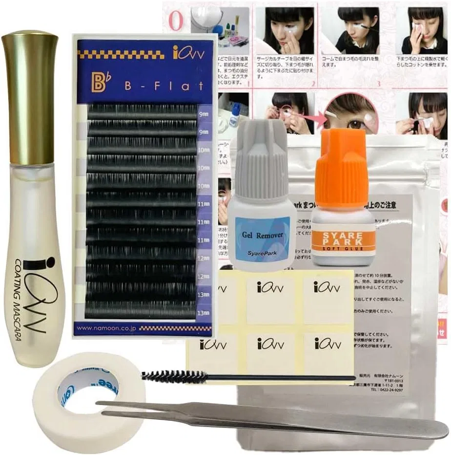 Набор для наращивания ресниц B-Flat Perfect Kit IOVV, 12 рядов, D-изгиб, 9-13 мм