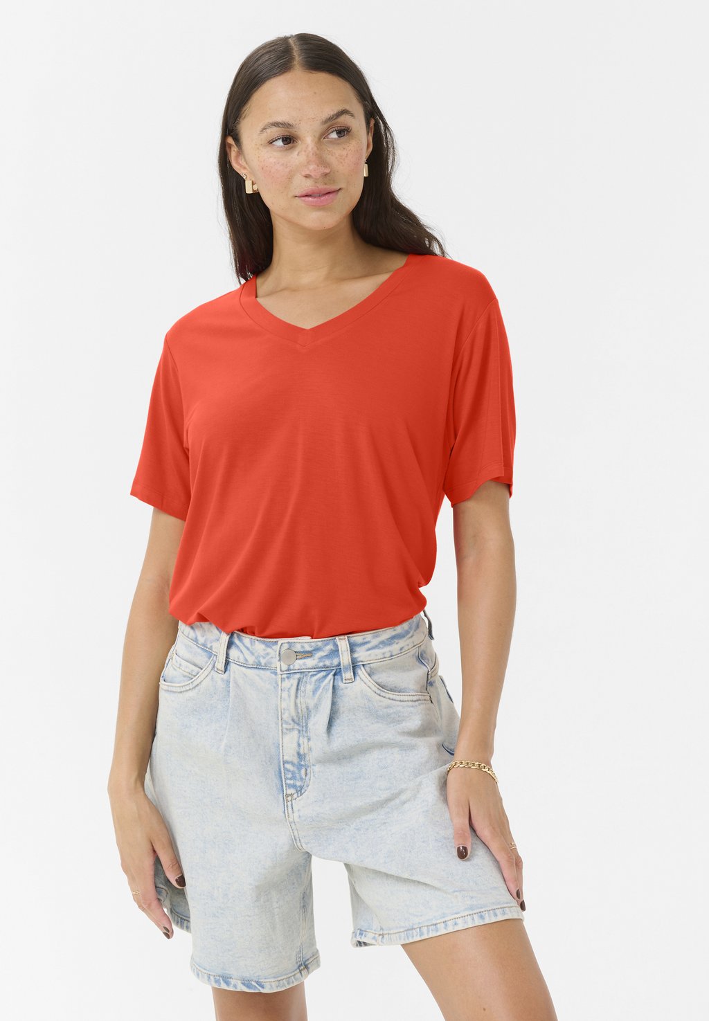 

Базовая футболка KAFRIDA - Blouse Kaffe, красный