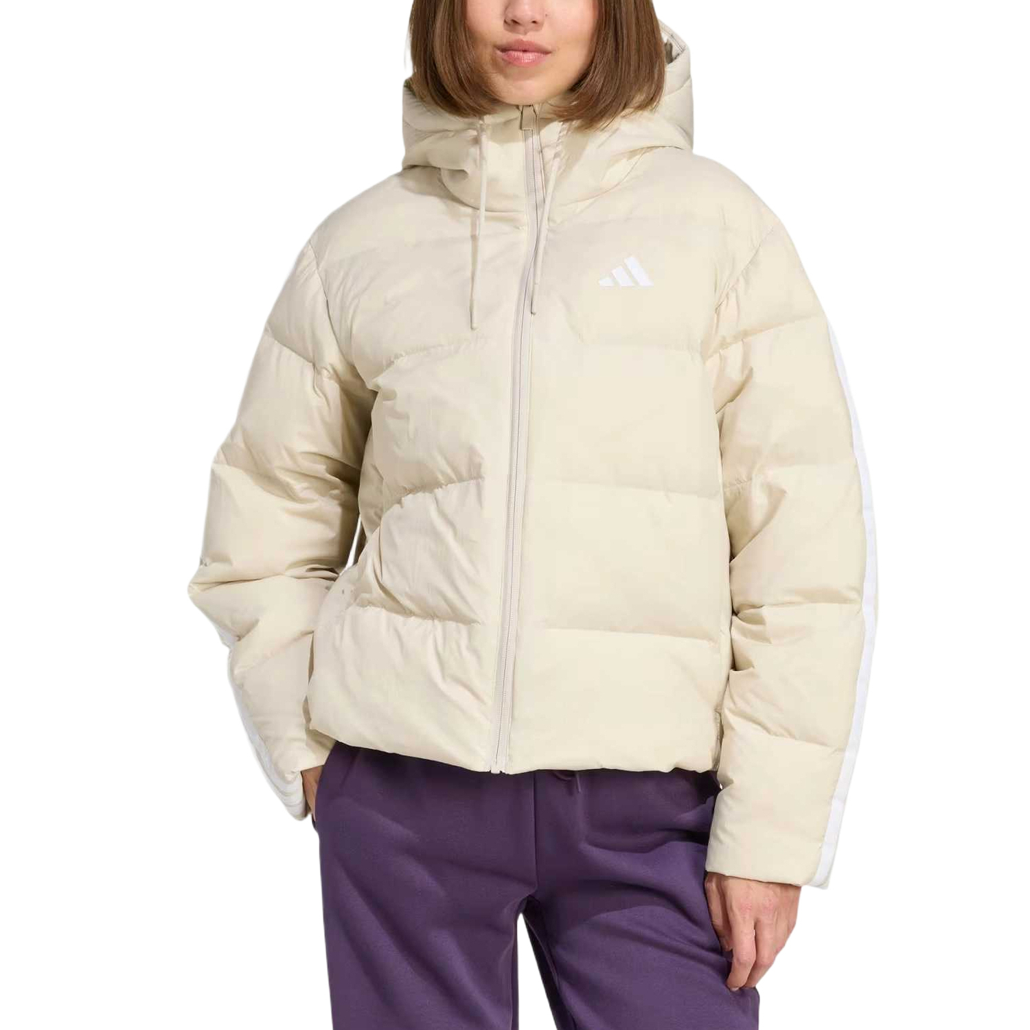 Утепленная пуховая куртка climawarm Adidas, бежевый — фото 3