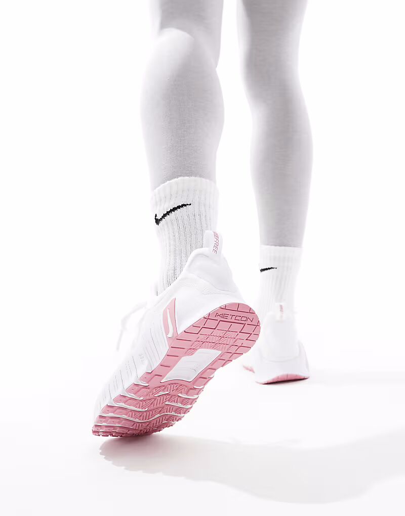 Кроссовки Nike Training Free Metcon 6 белого и розового цветов — фото 3
