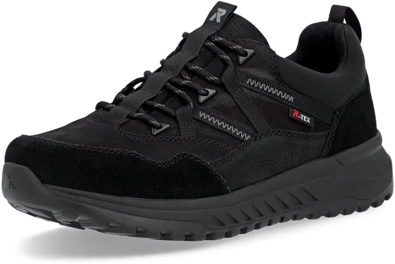 Rieker RiekerTEX U0104 Мужские низкие кроссовки, свободная стелька, водоотталкивающая,, Black 00