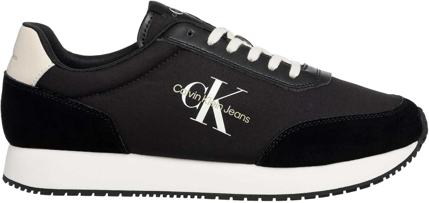 Мужские кроссовки Calvin Klein Retro Runner Low Mix Mtl Ym0ym01032, белый/черный