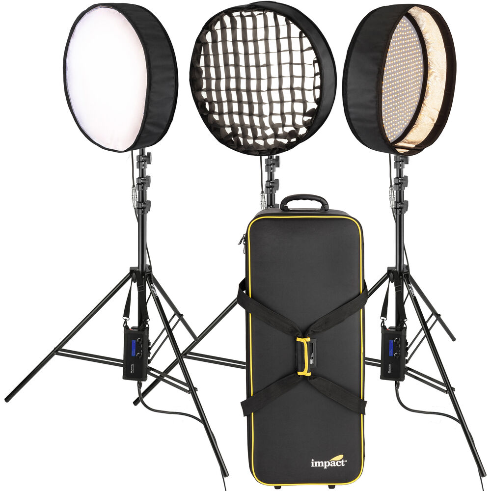 

Комплект Genaray PortaSun Round Flexible Двухцветный светодиодный светильник с тремя лампами, стойками и сумкой на колесах