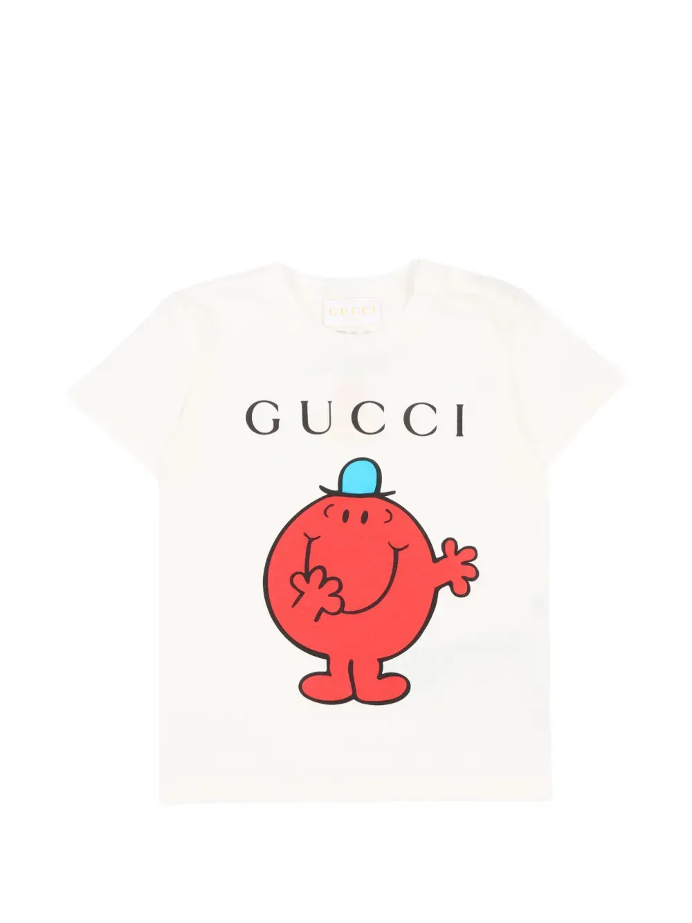 Футболка с коротким рукавом и принтом Gucci Kids, белый
