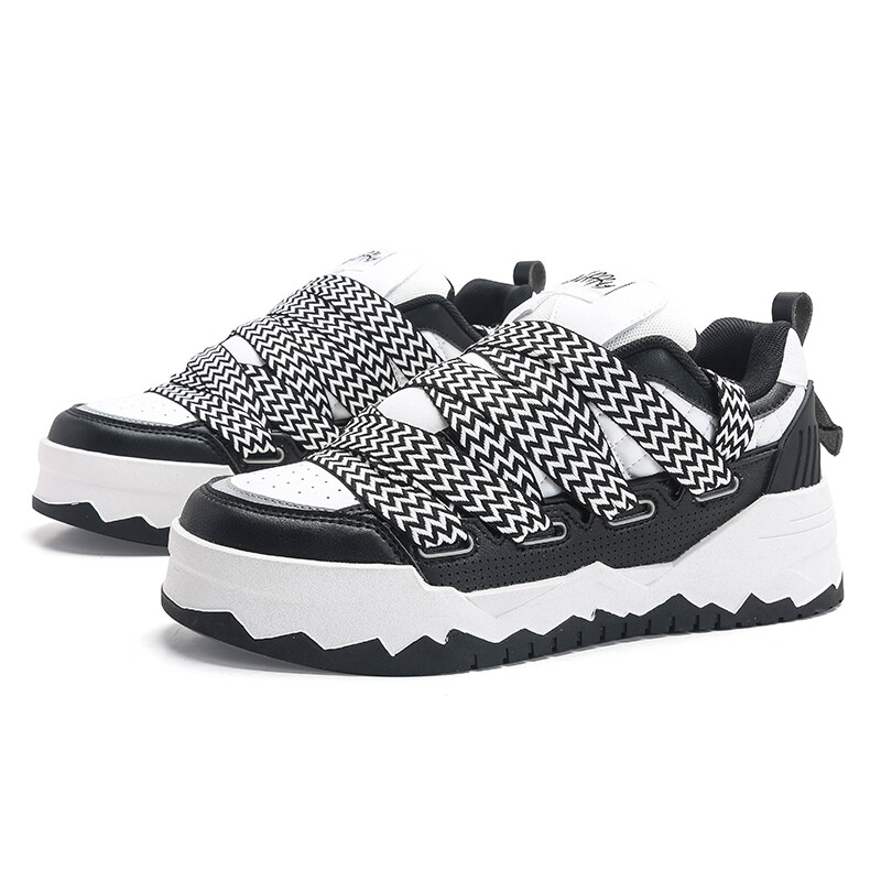 Кроссовки Jifffly Skateboarding Shoes Unisex Swag, черный/белый — фото 3