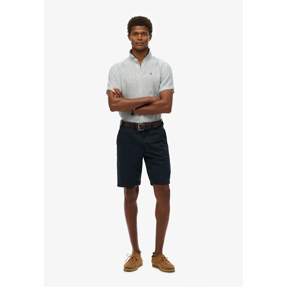 Рубашка с коротким рукавом Superdry Emb Vacation Linen, серый — фото 4