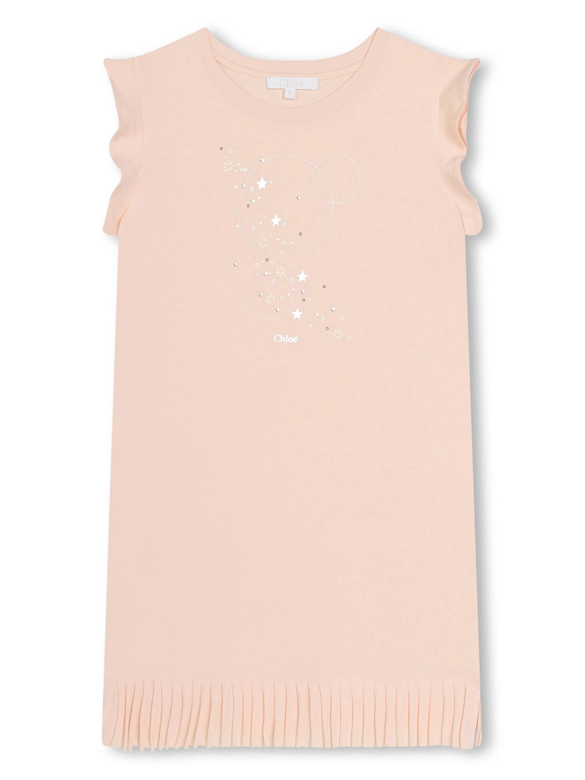 

Платье с принтом и бахромой Chloé Kids, розовый