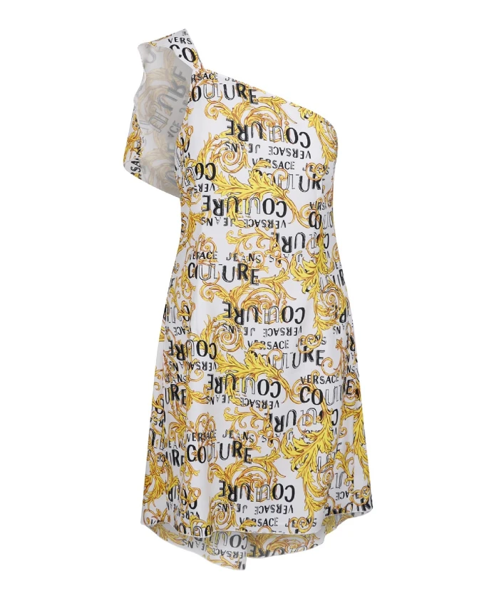 

Белое платье с короткими рукавами 74hao911ns228g03 Versace Jeans Couture, мультиколор