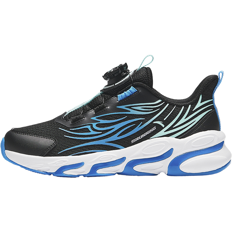 

Дышащие легкие амортизирующие низкие детские беговые кроссовки для подростков Antakids, черный/Watch синий/Clearwater синий