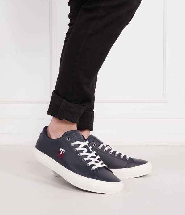 Кожаные кроссовки th hi vulc street low leather Tommy Hilfiger, синий — фото 2