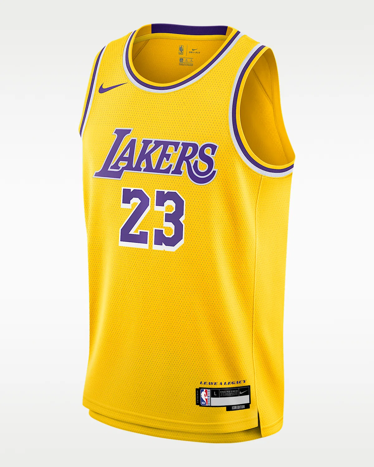 Большой детский свитер Nike NBA Swingman Jersey LeBron James Los Angeles Lakers 2023/24 Icon Edition, Amarillo