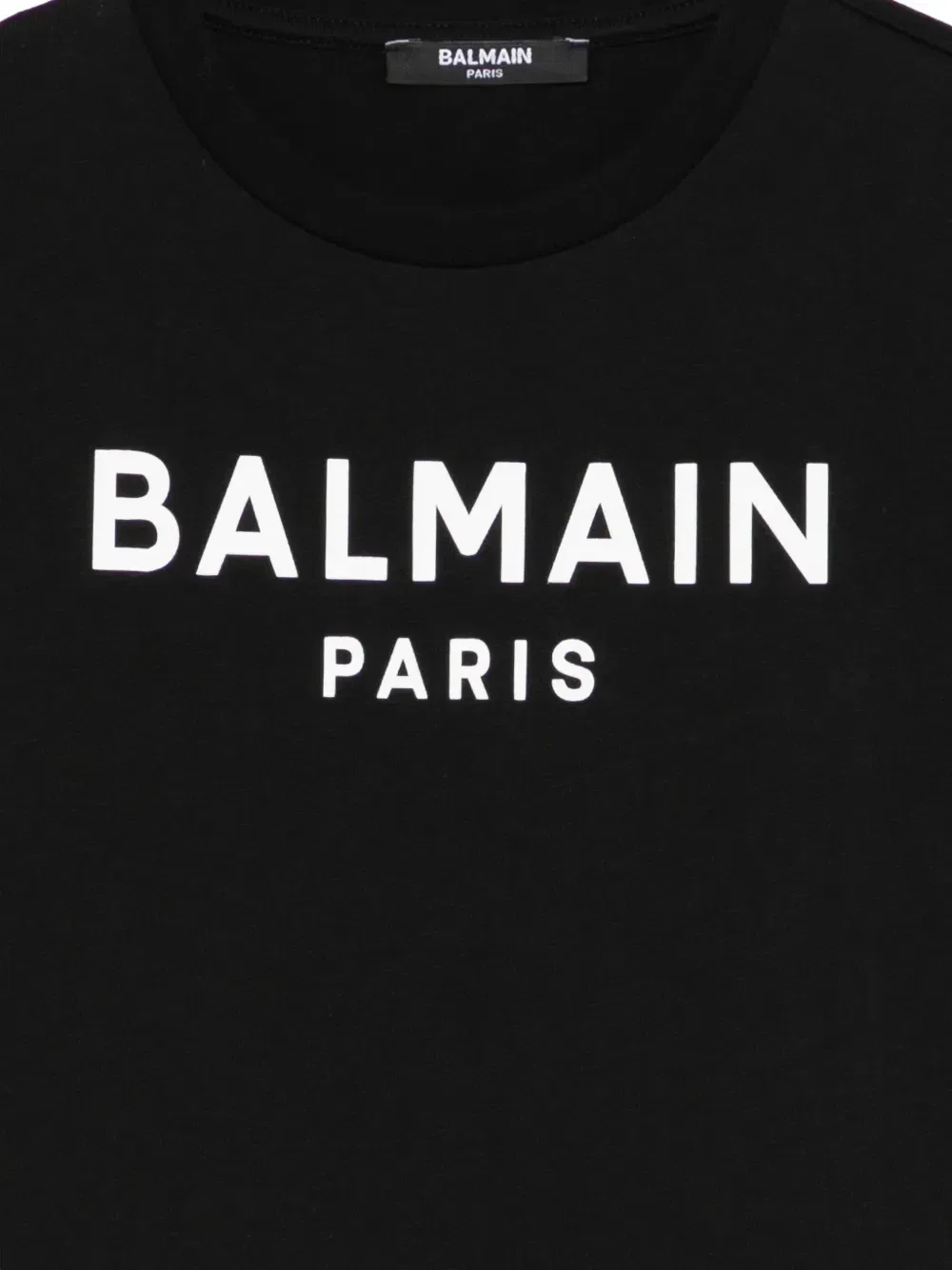 Футболка с короткими рукавами Balmain Kids, черный — фото 3