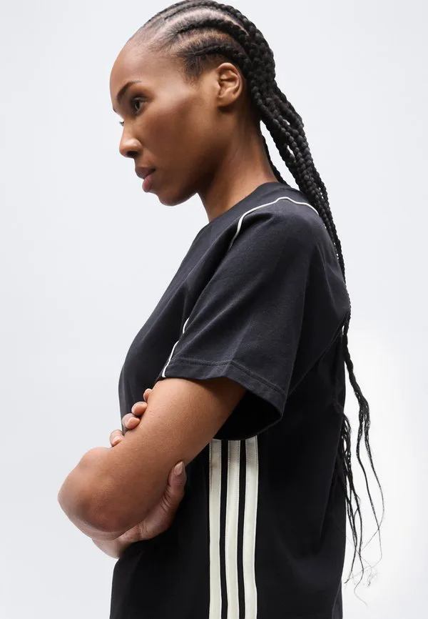 Футболка стадионная, базовая футболка Adidas Sportswear, Black/Off White — фото 4