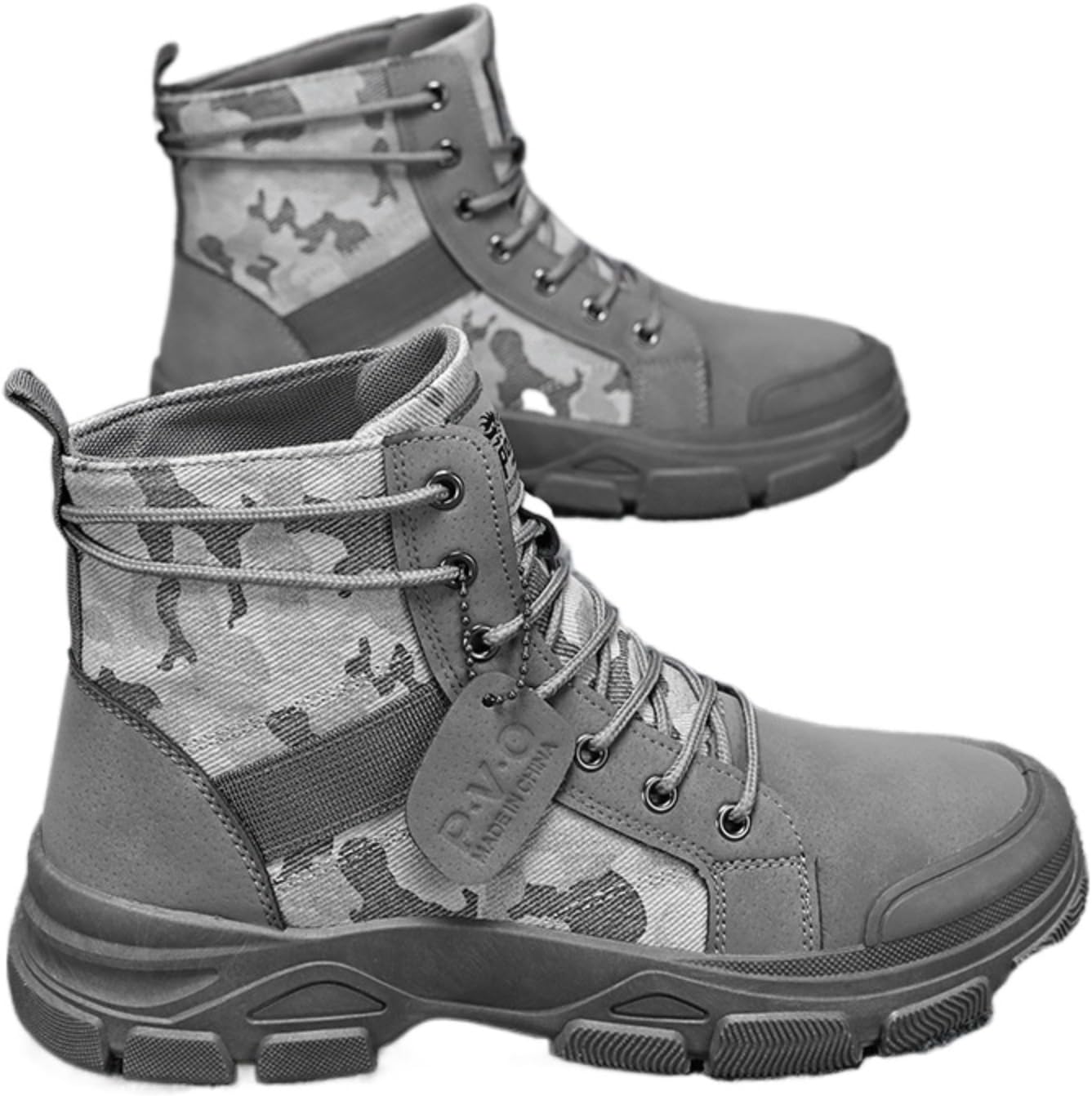 

Тактические высокие ботинки с камуфляжем для мужчин - прочная обувь для тренировок и походов на открытом воздухе Azttoztto, серый