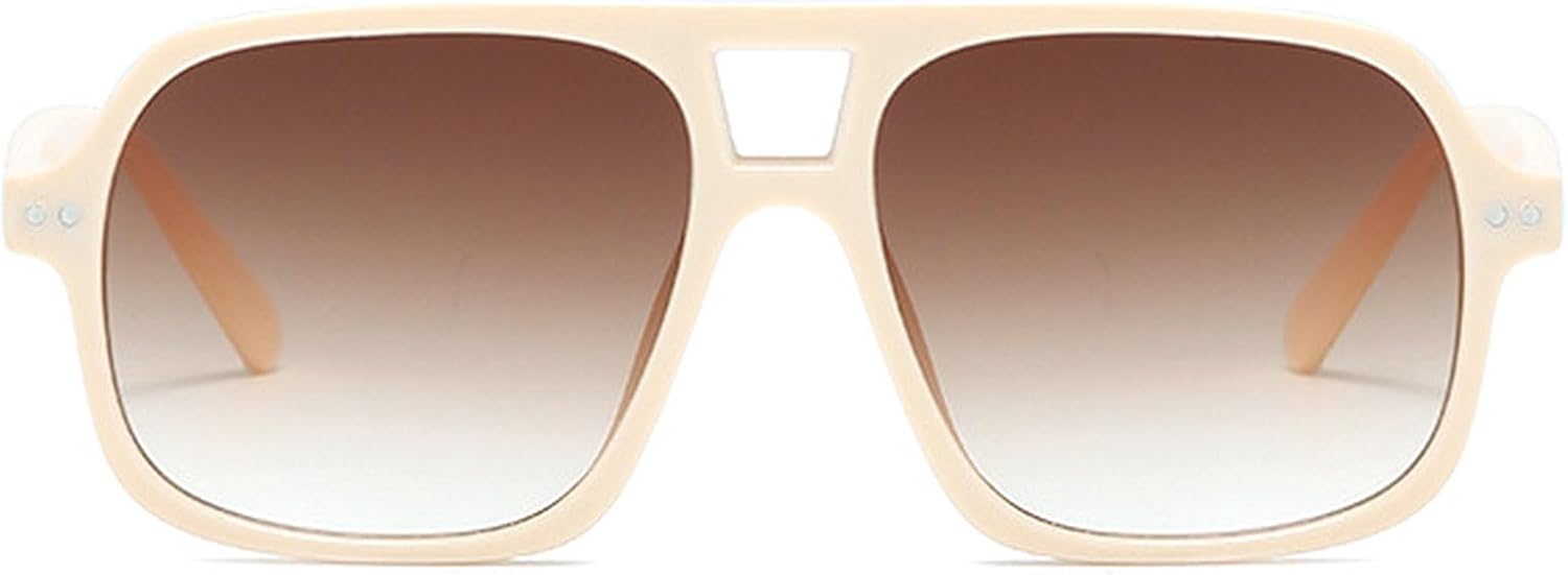 

Солнцезащитные очки в стиле ретро квадратной формы для женщин и мужчин, модель 2025, увеличенного размера, в стиле «пилот» 70-х, модные солнцезащитные очки в крупной оправе для женщин mincl, Beige Brown