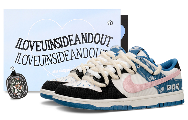 

Кроссовки Nike Dunk Skateboard Shoes Men Low-Top Blue Pink