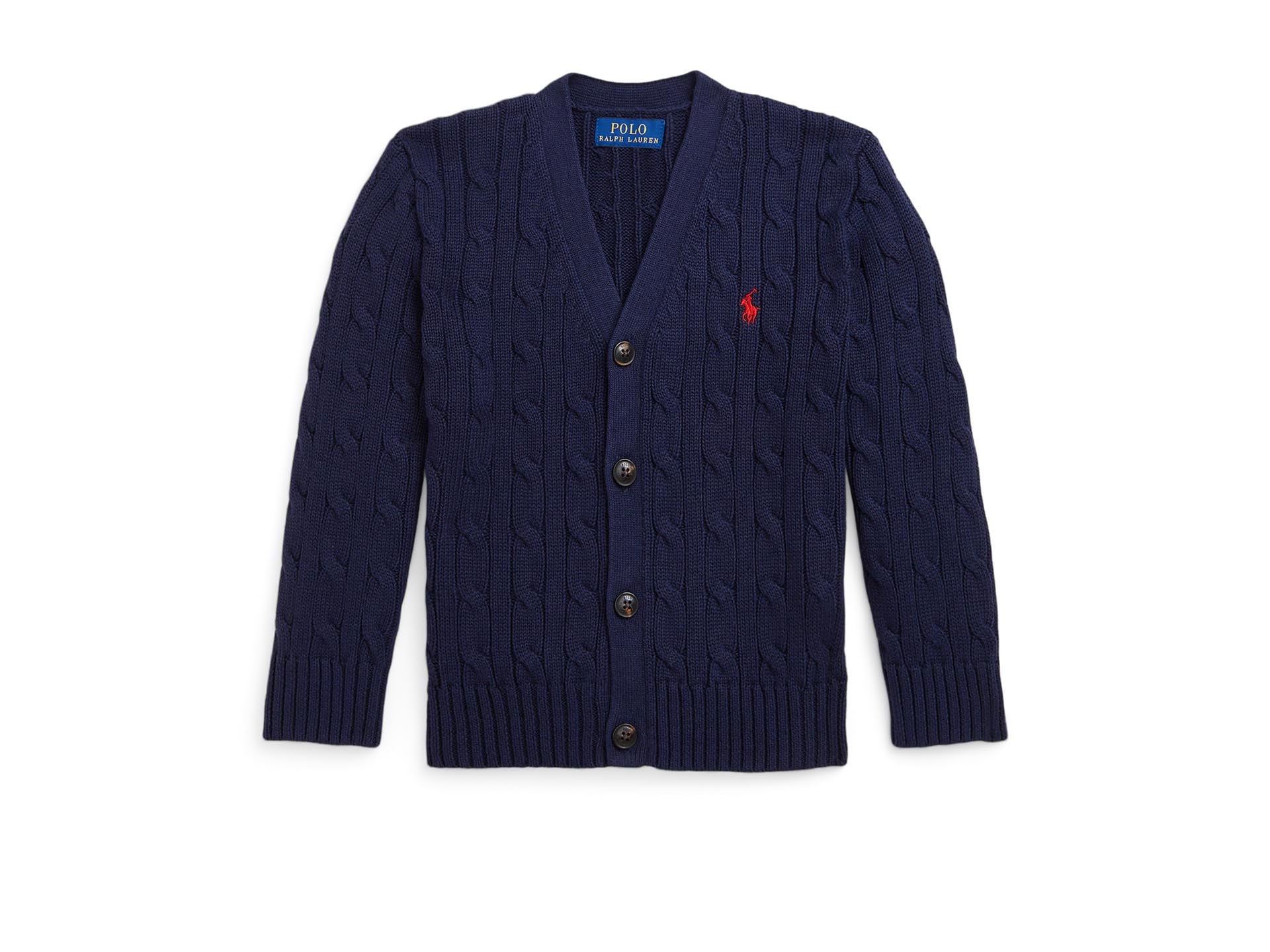 

Свитер Polo Ralph Lauren Kids Cable-Knit Cotton V-neck Cardigan, цвет RL Navy