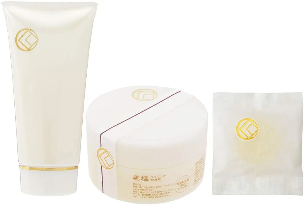 Набор — Для умывания и очищения Beauty Salt Ukushio, 3 предмета, 80 г