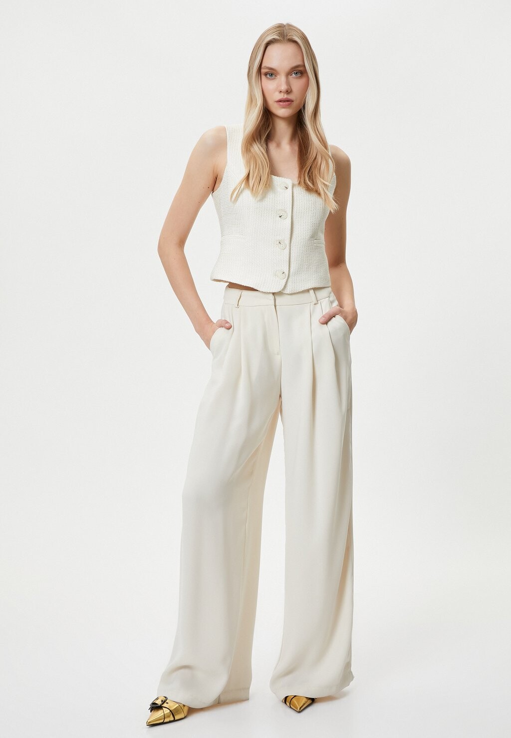 

Жилет POCKET DETAIL BUTTONED Koton, бежевый