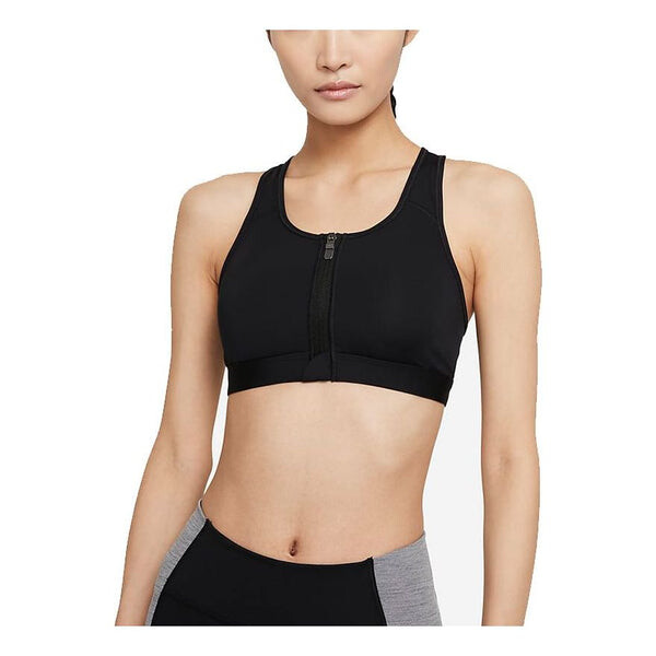 

Жилеты Dri Fit Swoosh с застежкой-молнией спереди спортивный бюстгальтер Nike, черный