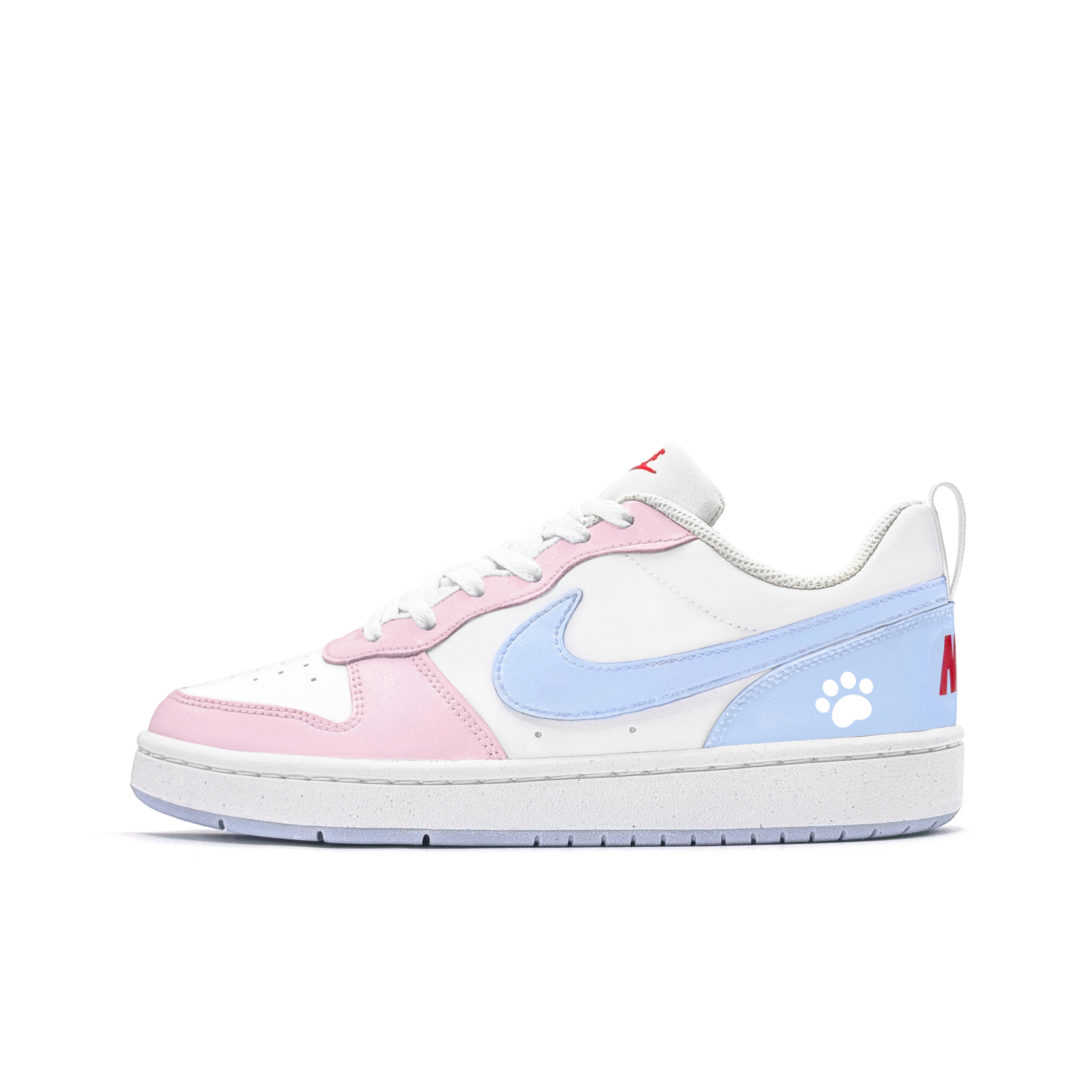 

Nike Детские кроссовки для скейтбординга Court Borough Cute Paw Rhythm, износостойкие, дышащие, синие, для подростков