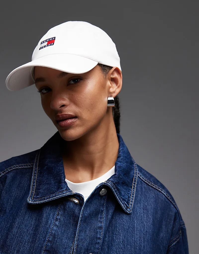 

Кепка Tommy Jeans Heritage с 5-панельным логотипом белого цвета