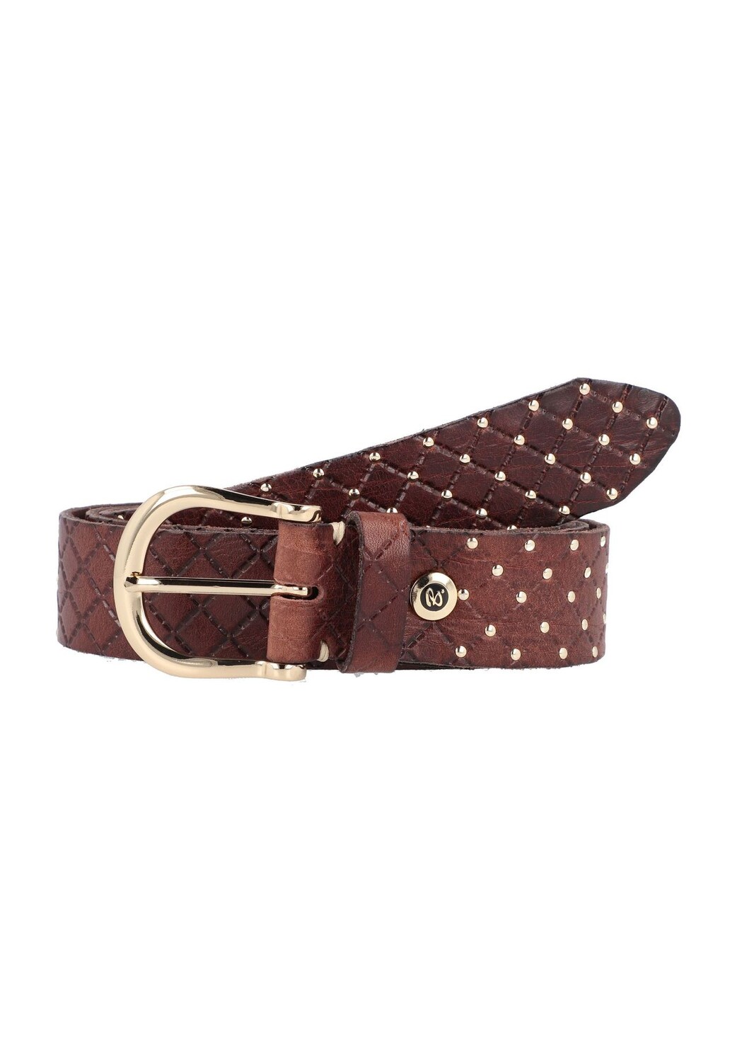 

Кожаный ремень Lina Gold с заклепками B.BELT, темно-коричневый
