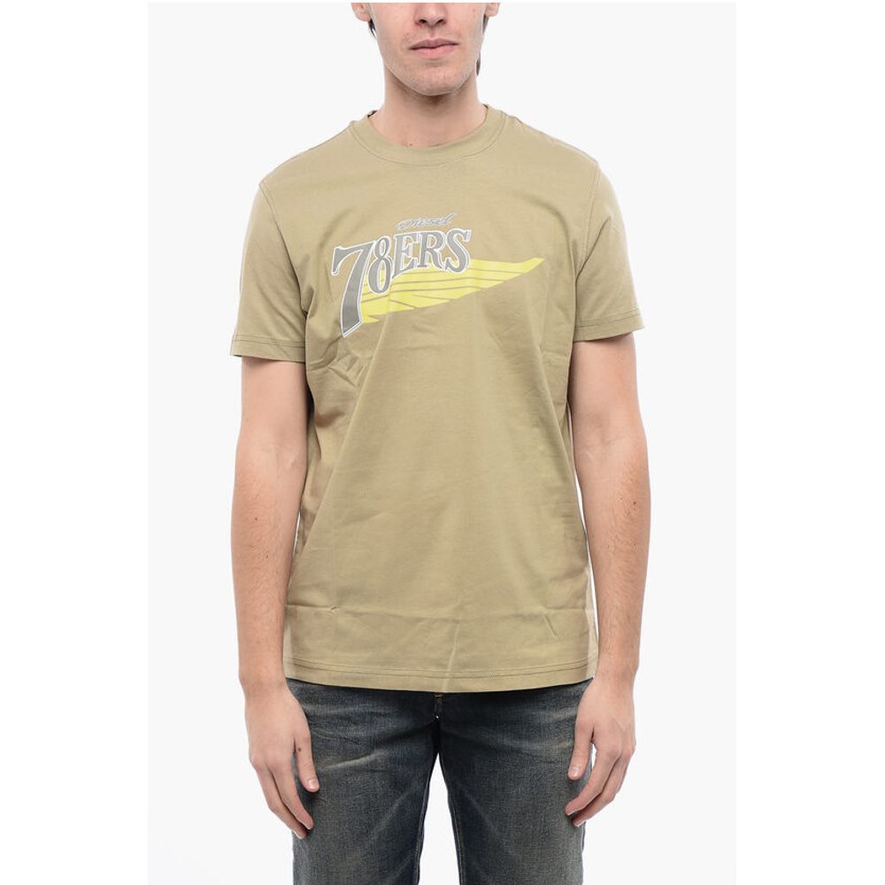 

RED TAD Хлопковая футболка T-DIEGOR-K75 с круглым вырезом и контрастным принтом Diesel, Beige